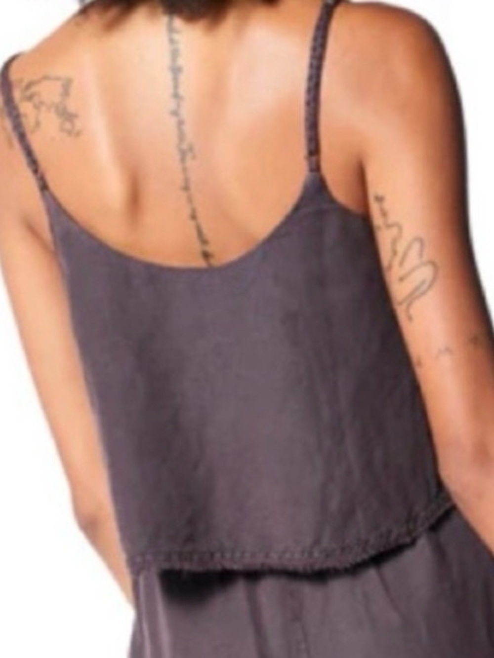 Young Fabulous & Broke Rehan cropped swing linen tank chocolate boho festival - Picture 2 of 10